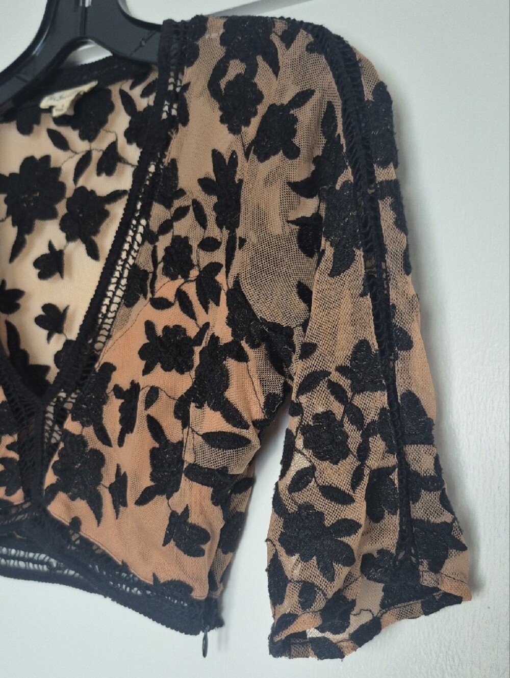 For Love & Lemons Black Floral Appliqué Mesh Set, Small - Picture 5 of 17